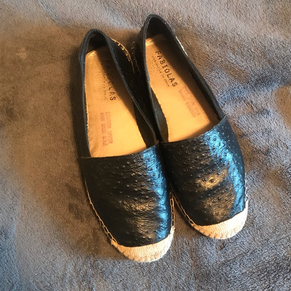Black Embossed Espadrilles - Womens